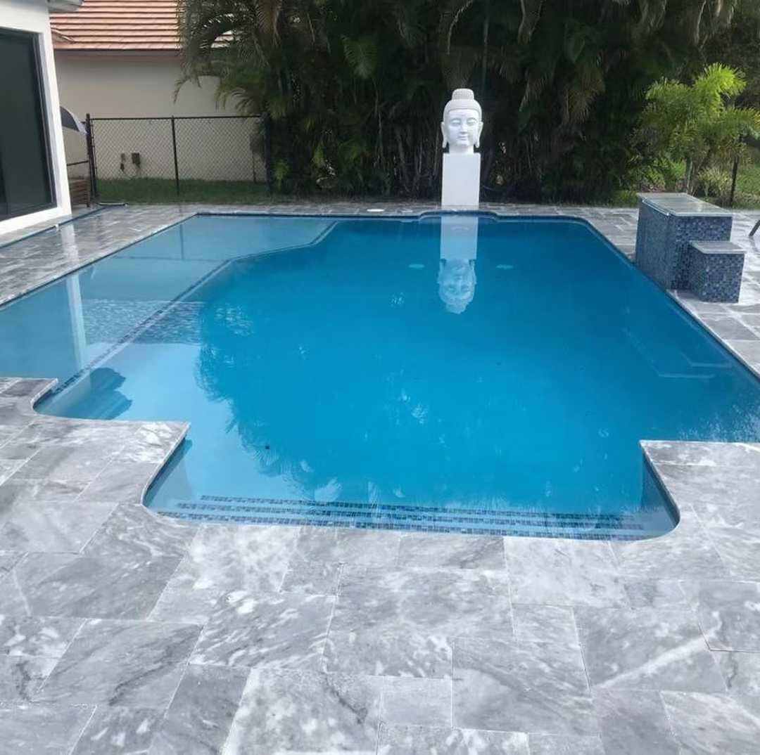 Cartier Blue Grey Marble Pool Coping & Outdoor Pavers – Bullnose, ASTM ...