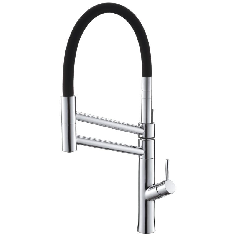 1LG260201 Best Single Handle Brass Faucet for Kitchen with Pull Down Sprayer and Hot Cold Water Mixer Gold
