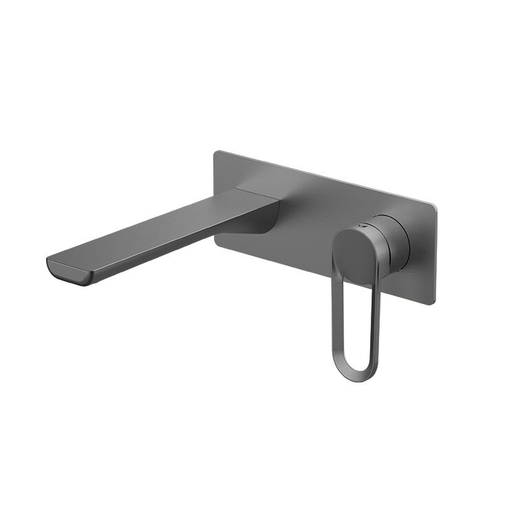 Sun Series 1LN130104 Lead-Free Brass 2 Holes Mixer for Bathroom Wash Basin Wall Mounted Faucet Gun Grey