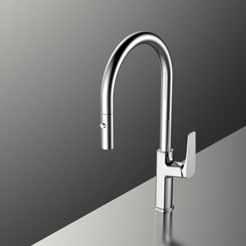 Nuoya Series 1NY500300 Wholesale Single Handle Brass Tap with Pull Down Sprayer and Flexible for Kitchen Sink Brushed Gold