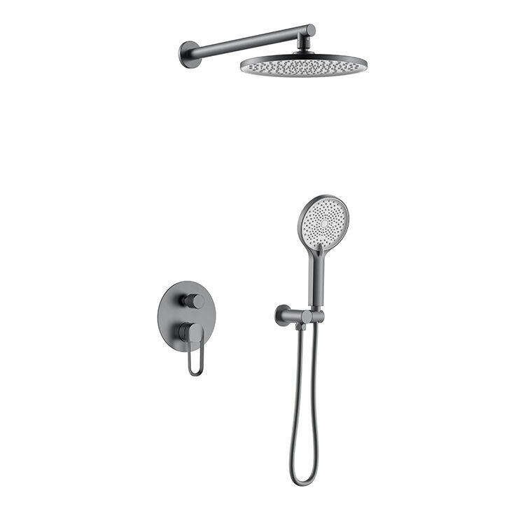 Sun Series 1LN130303 Luxury Spa Experience Conceal Brass Valve with Rainfall Shower and Waterfall Bathroom Set Brushed Gold