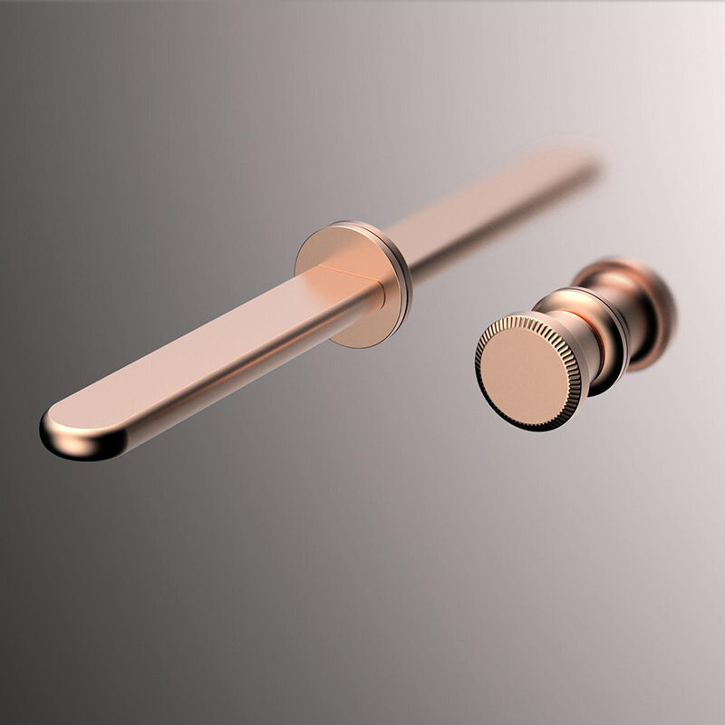 Sekko Series 1SE500201 Brass Cold Hot Water Mixer Wash Basin Faucet Wall Mounted Two Holes For Bathroom Gold 