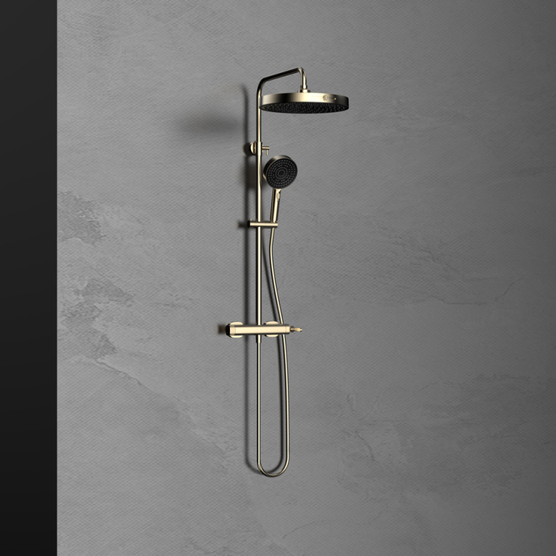 Laosi Series 1LU060303 Solid Brass Wall Mounted Bath Shower Mixer Faucet Set with Complete Fittings Chrome