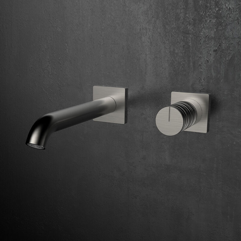 Xingrui Series 1LU240109 Professional Grade Brass Water Mixer for Two Holes Bathroom Sink Installation Black