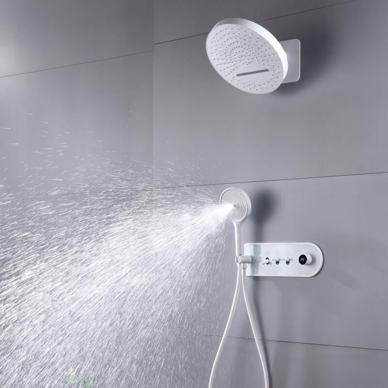 1LQ-6900B013 Modern Bathroom Upgrade Concealed Brass Mixer Set with Rainfall and Waterfall Heads Chrome