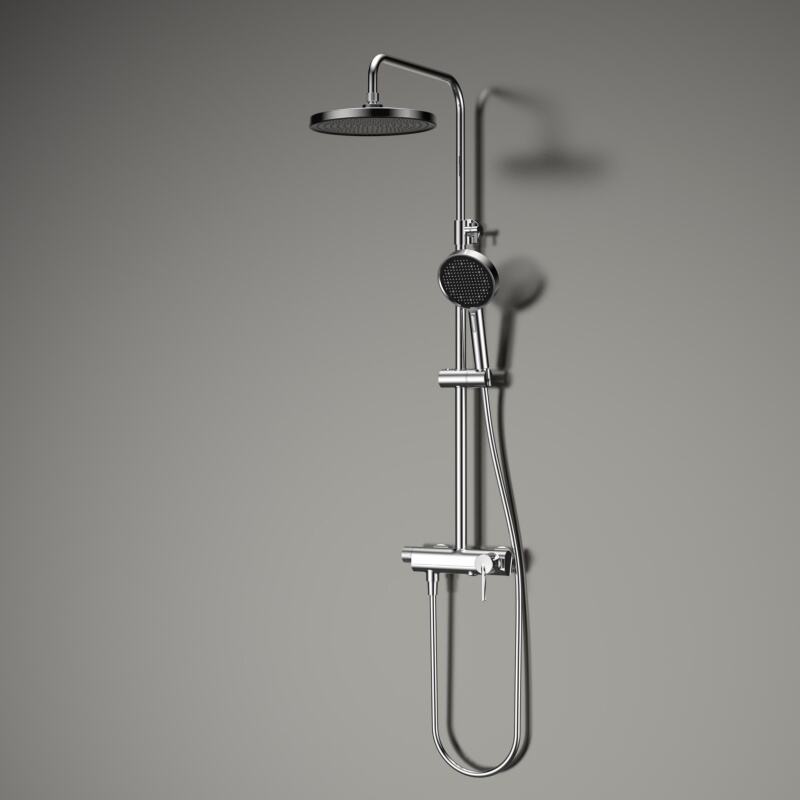 Kaidy series KD500600 3 Function Complete Brass Bath  Rainfall Shower Faucet Set Mixer Kit with All Accessories Gun Grey