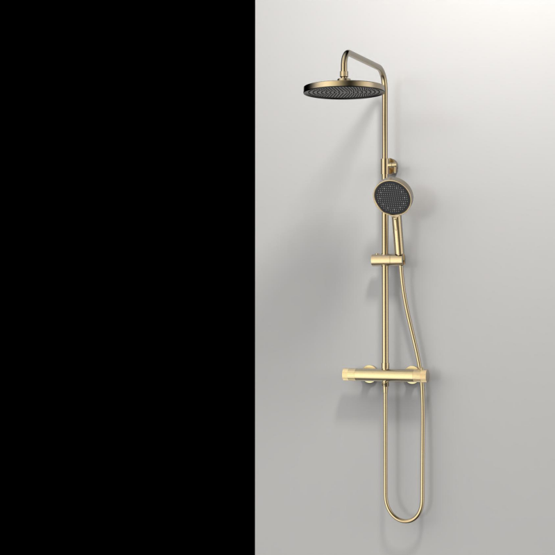 Simai Series 1SM500608 3 Function High-Quality Wall Mounted Brass Rain Shower Mixer Faucet Set for Modern Bathroom Gold