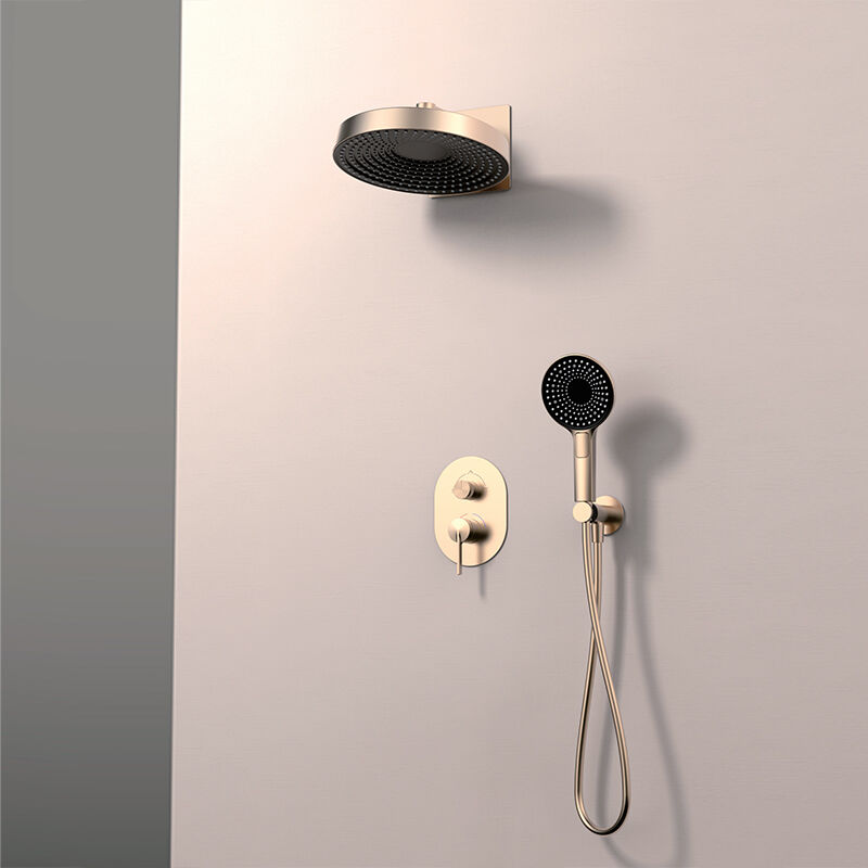 Xifan Series 1XF500700 Luxury Spa Experience Conceal Brass Valve with Rainfall Shower and Waterfall Bathroom Set  Gun Grey