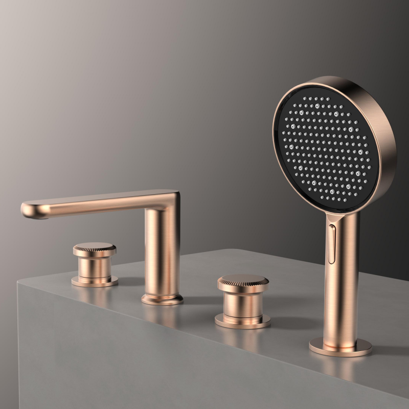 Sekko series 1SE500401 Hot Sell Brass Bathroom Bath Tub Faucet Set with Handheld Shower Mixer Brushed Gold
