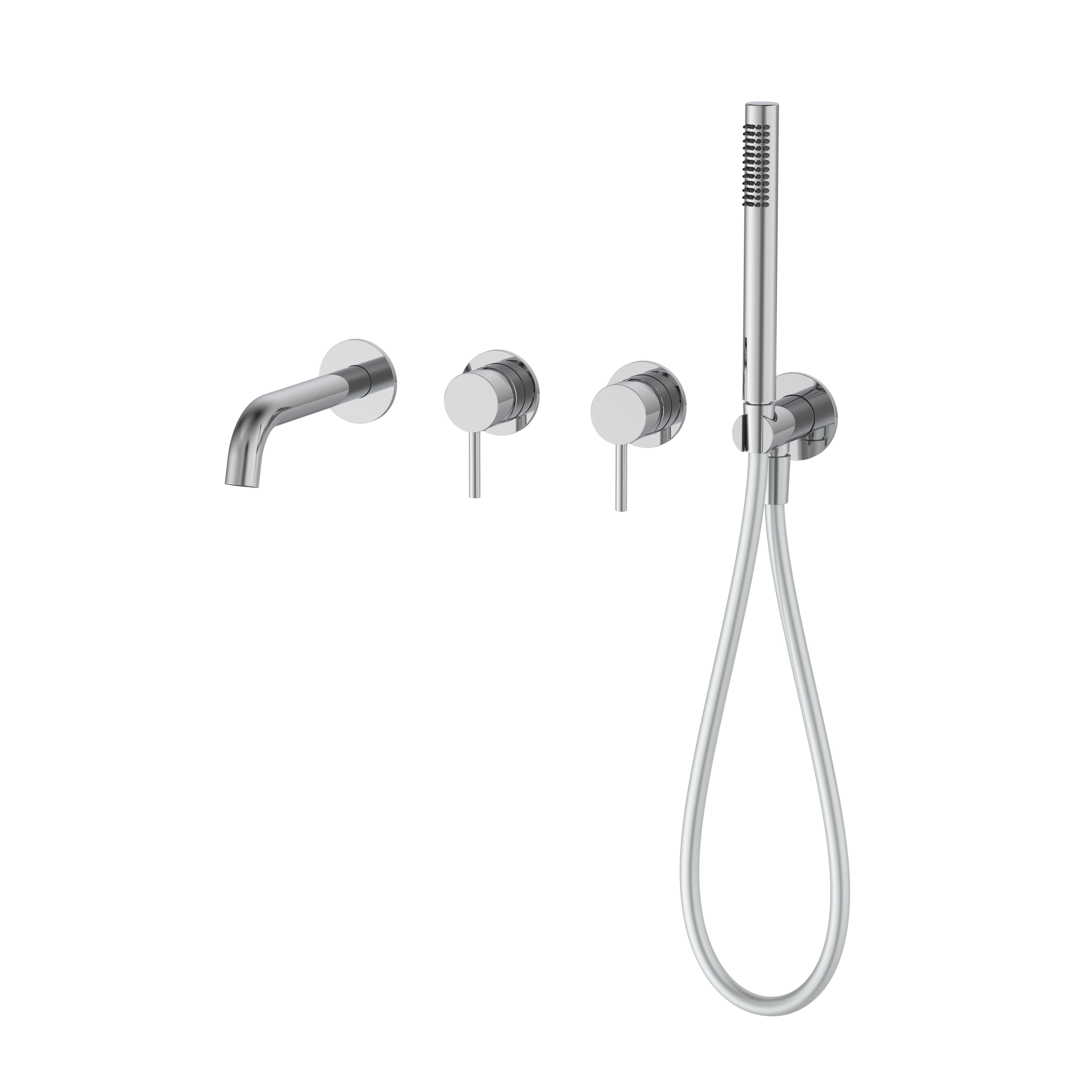 Maibao Series 1LN610319 Wholesale Brass 2-Handle Bath Faucet with Hand Shower Mixer Set for Modern Bathtub Chrome