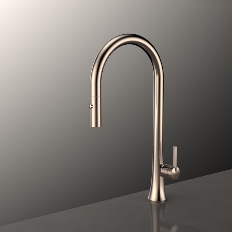 Xifan Series 1XF500300 Kitchen Brass Faucet Single Handle with Pull Down Sprayer and Flexible 360 Rotation Hose Chrome
