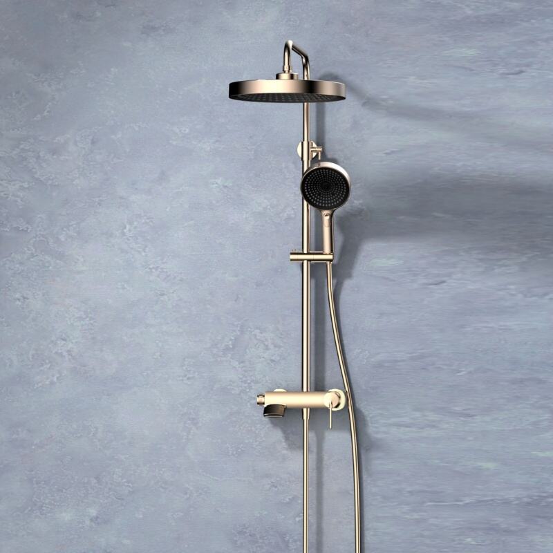 Xifan Series 1XF500600 3 Function Hot Sell Complete Brass Bath  Rain Rainfall Shower Faucet Set Mixer Kit for Renovation Brushed Gold