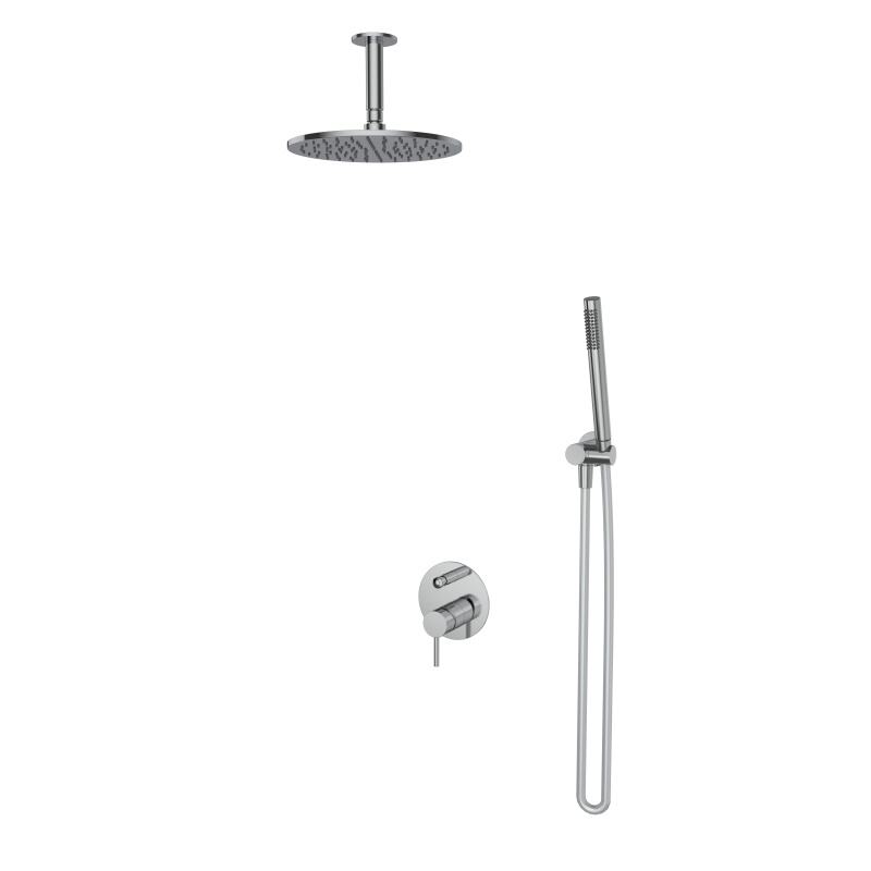 Maibao Series 1LN610318-000A Designer Bathroom Shower Kit Concealed Brass Mixer Rainfall Effect and Waterfall Tap Black