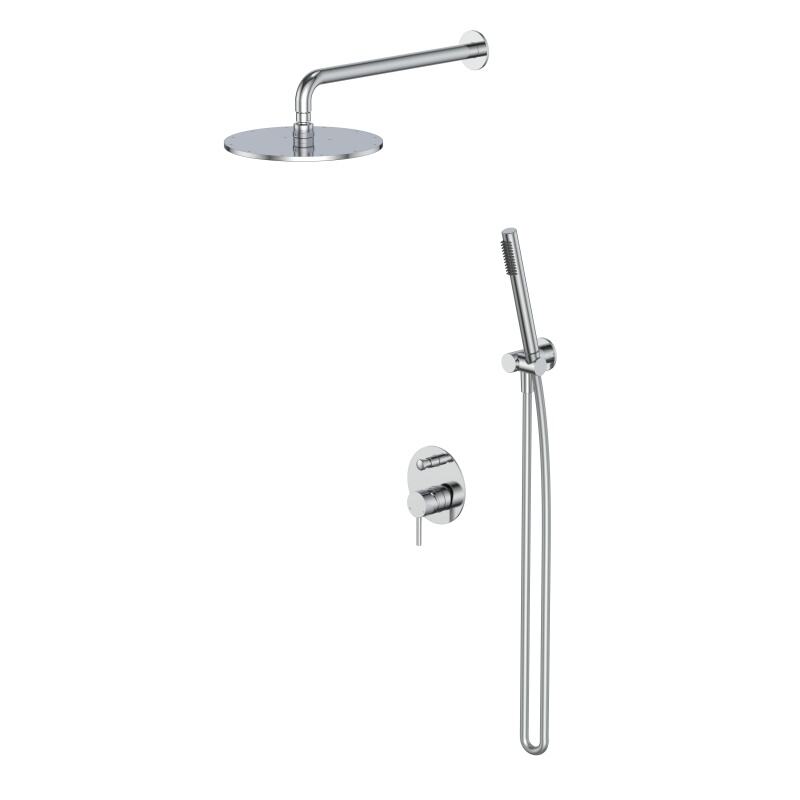 Maibao Series 1LN610318 Thermostatic Smart Conceal Brass Mixer Valve Set with Rain Showerhead and Waterfall Bath Spout Chrome