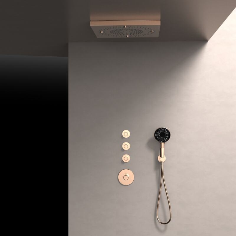 Sekko series 1SE500718 Modern Bathroom Shower System Set Concealed Brass Valve Rainfall Head Waterfall Mixer