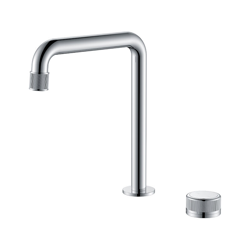 Fly Series 1LN050103 Premium Brass Two Holes Deck Mounted Bathroom Faucet with Cold Hot Water Mixer Chrome