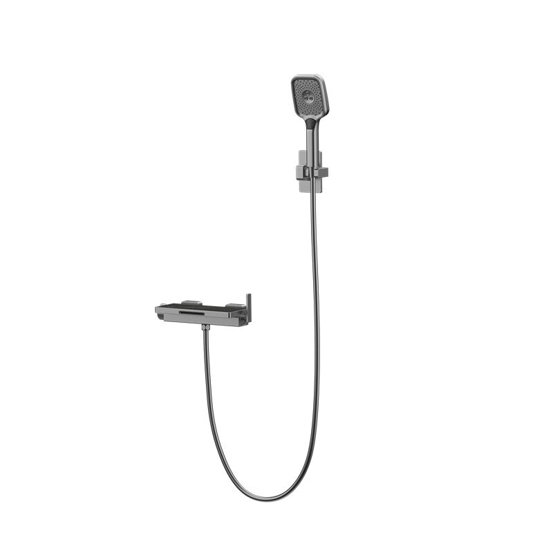 Peiluo Series 1LP590401 Bath Tub Tap and Brass Waterfall Faucet Set with Cold Hot Water Mixer Shower Handle Rose Gold