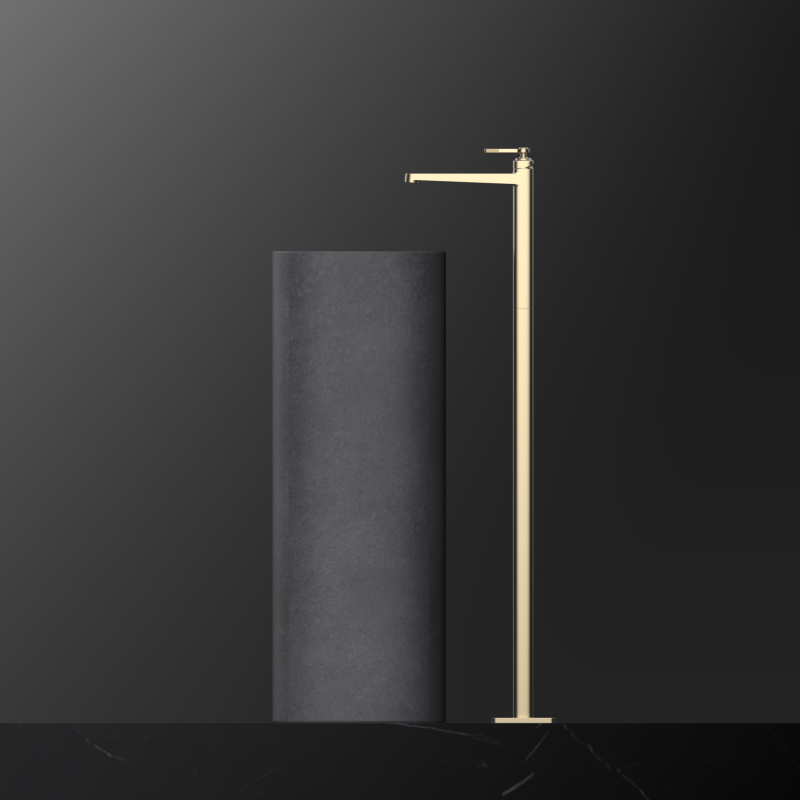 Laosi Series 1LU060111 Wholesale Brass Bath Tub Faucet Freestanding Pedestal Basin Faucet Mixer Gold