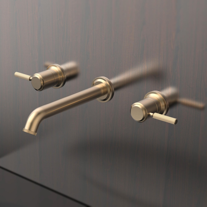 Parsons Series 1PS500203 Lead-Free Brass 3 Holes Mixer for Bathroom Wash Basin Wall Mounted Faucet Rose Gold