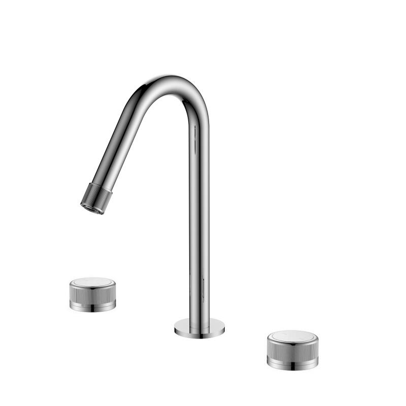 Fly Series 1LN050110 Water-Saving Brass 3 Holes Mixer Tap for Bathroom Wash Basin and Vanity Gun Grey