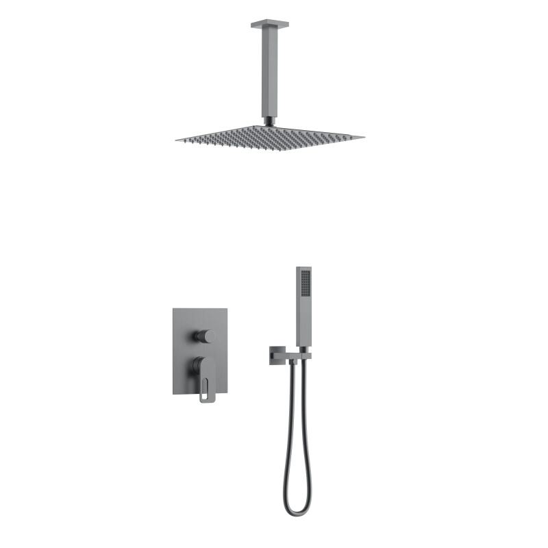 Zorn series 1LN080308 Modern Bathroom Shower System Set Concealed Brass Valve Rainfall Head Waterfall Mixer Gold