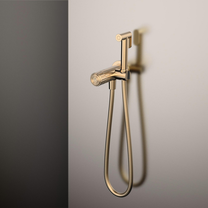 Haohan Series 1HN500800 High-End Brass Bath Tub Faucet Set Wall Mounted Spout with Hand Shower Brushed Gold