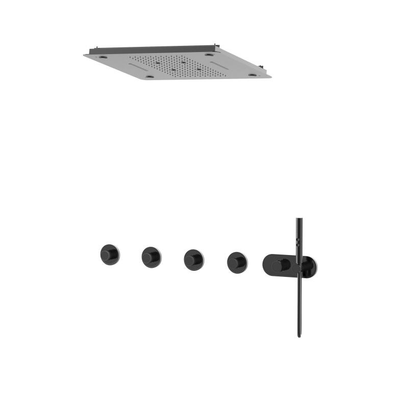 1WP840306 Luxury Bathroom Fixtures Concealed Brass Mixer Valve with Rain and Waterfall Shower Set