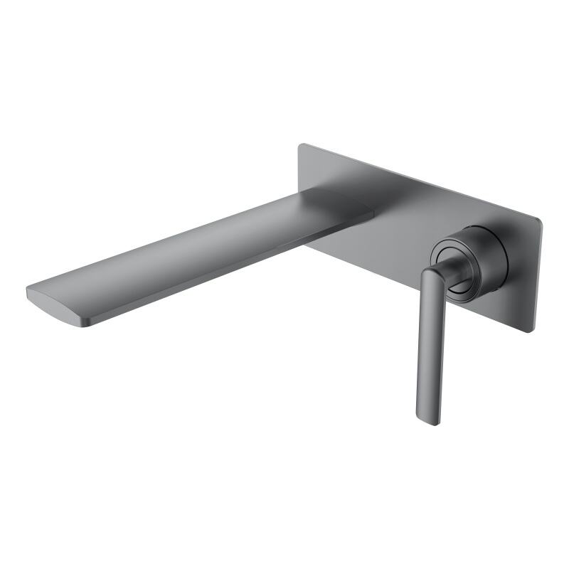 Mairui Series 1LN550102 European Style Brass Two Holes Bathroom Faucet with Wall Mounted Mixer Tap Brushed Gold