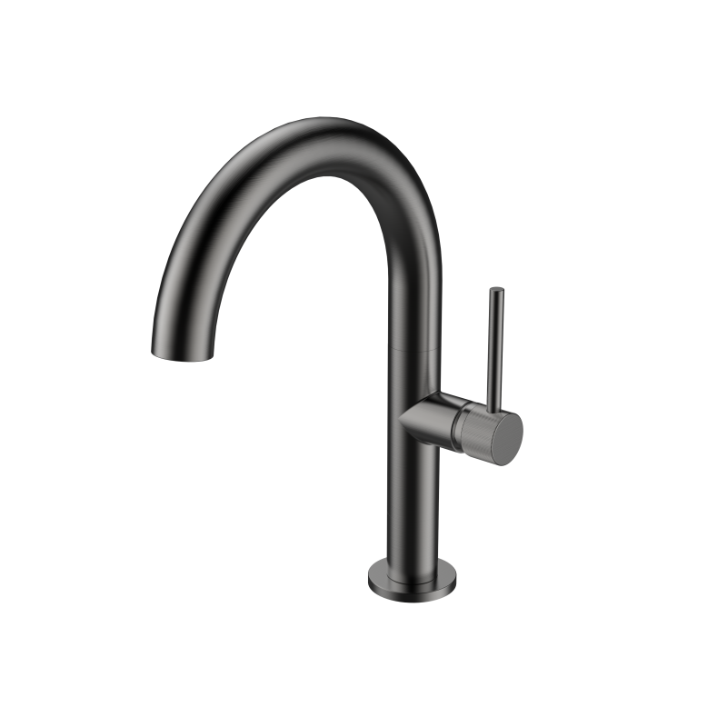NewCool Series 1LN740108 High End Grade Brass Water Mixer Single Handle Deck Mounted Bathroom Basin Faucet Black 