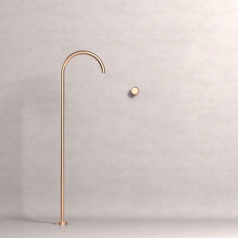 Sekko series 1SE500902 Contemporary Brass Freestanding Bathtub Faucet Bathroom Pedestal Basin Tap Mixer Rose Gold