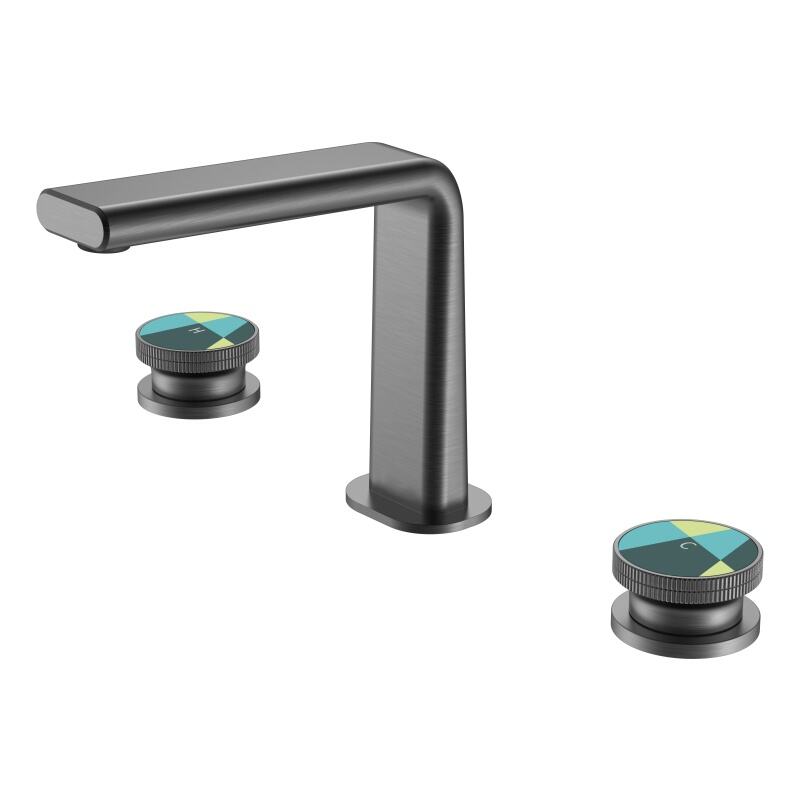 Yuan Series 1LQ310105 High-Quality Brass Cold and Hot Water Mixer Tap for 3 Holes Bathroom Vanity Rose Gold