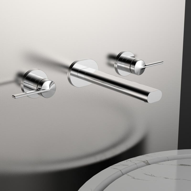 Kaidy series 1KD500202 Professional Grade Brass Water Mixer for 3 Holes Bathroom Sink Installation Rose Gold