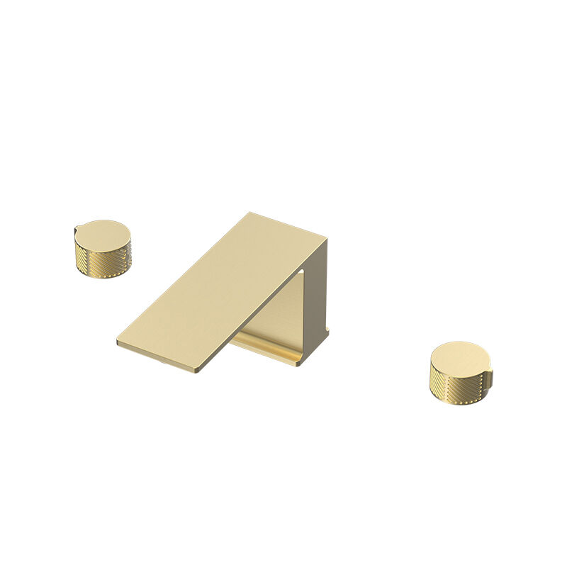 Peiluo Series 1LP590104 Easy Install Deck Mounted Brass Faucet 3 Holes Bathroom Sink Water Mixer Gold