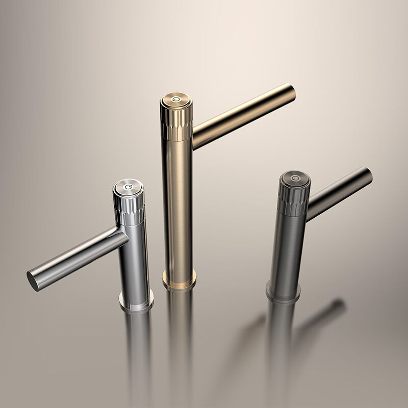 Haohan Series 1HN500101 Wholesale Brushed Gold Finish Brass Single Hole Faucet for Bathroom Wash Basin Sink Rose Gold 