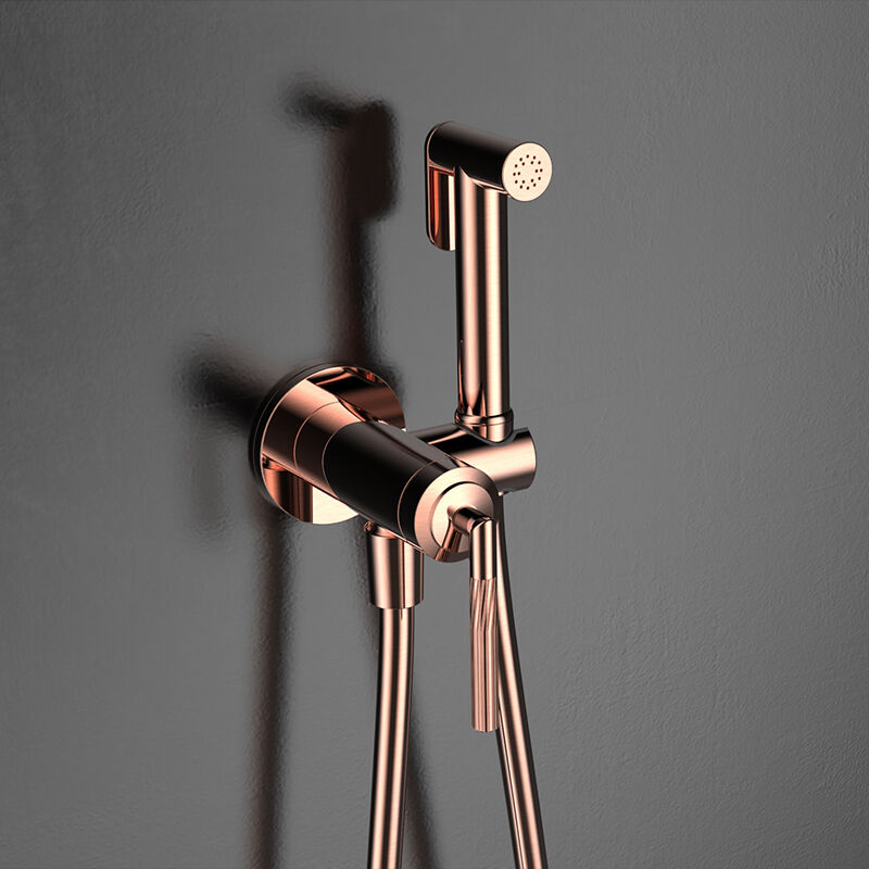 Yaji Series 1LU150501 Luxury Bathroom Faucet Set in Brass Wall Mounted Waterfall Spout and Shower Mixer Gun Grey