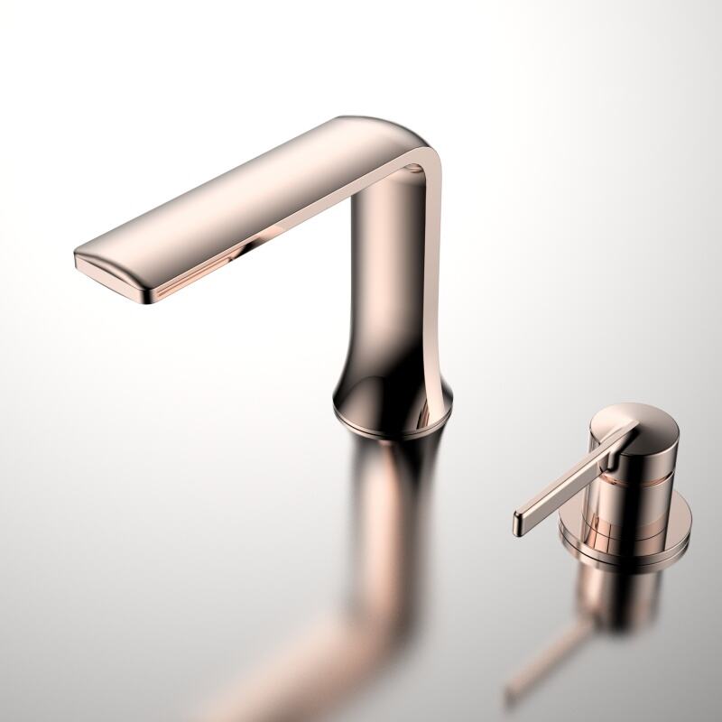 Xifan Series 1XF500102 Luxury Brass Wash Basin Mixer Two Holes Deck Mounted Bathroom Faucet Design Rose Gold