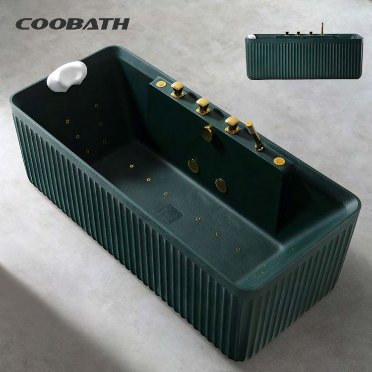 D005A Wholesale Luxury Artificial Stone Bathtub Whirlpool Massage Freestanding Modern Bathroom Spa