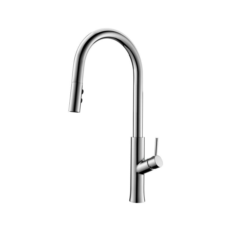 1LG270200 Flexible Pull Down Spray Brass Kitchen Faucet with Single Handle and 360 Rotation Tap Gun Grey