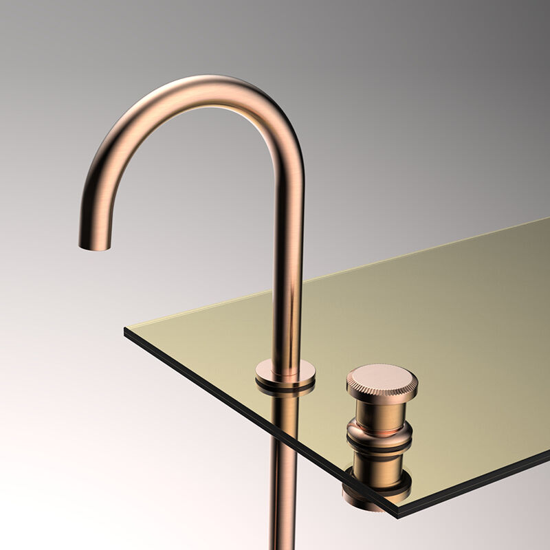 Sekko series 1SE500104 Brass Cold Hot Water Mixer Wash Basin Faucet Deck Mounted Two Holes For Bathroom Rose Gold 