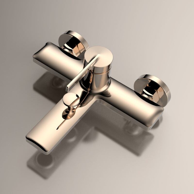 Xifan Series 1XF500602 Elegant Brass Bathtub Faucet Wall Mounted Bath Tub Spout Mixer Brushed Gold