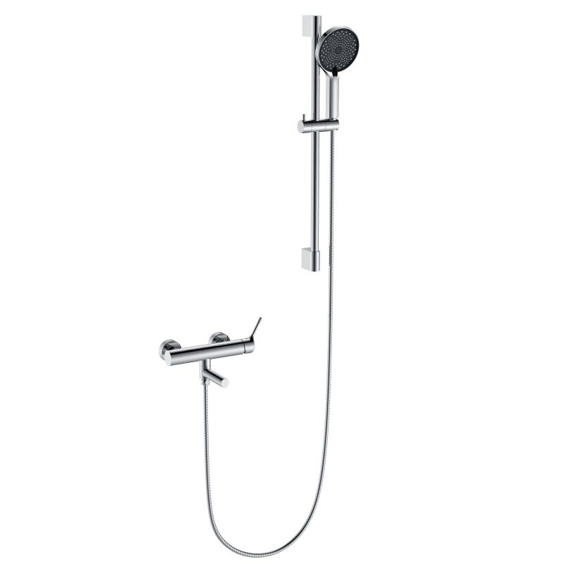 Fly Series 1LN020310 Complete Brass Wall Mounted Shower System Rain Showerhead and Mixer Faucet Rose Gold