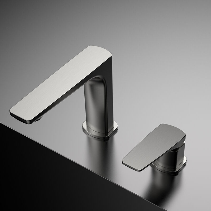 Nuoya Series 1NY500103 Classic Brass Two Holes Faucet for Bathroom Vanity with Hot Cold Water Mixer Gun Grey