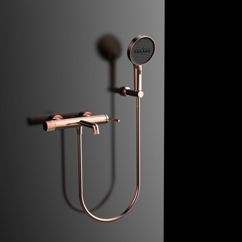 Yaji Series 1LU150400 High End Grade Elegant Wall Mounted Brass Rain Shower Faucet Mixer Set for Spa Bathroom  Chrome