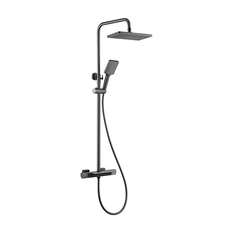 Sun Series 1LN180303 Premium Brass Bath  Rain Shower Faucet Set Mixer Complete Kit for Spa Bathroom Thermostatic Brushed Gold