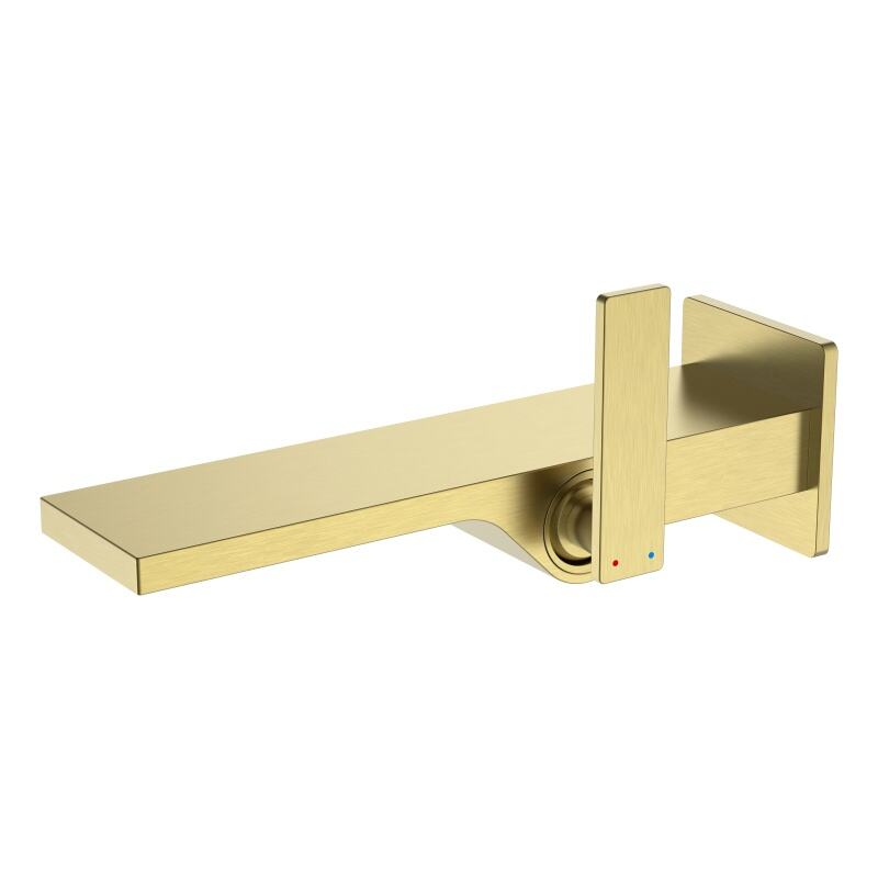 Peiluo Series 1LF590111 Hot Sell Durable Brass Bathroom Sink Faucet Two Holes Wall Mounted Water Mixer Tap Rose Gold