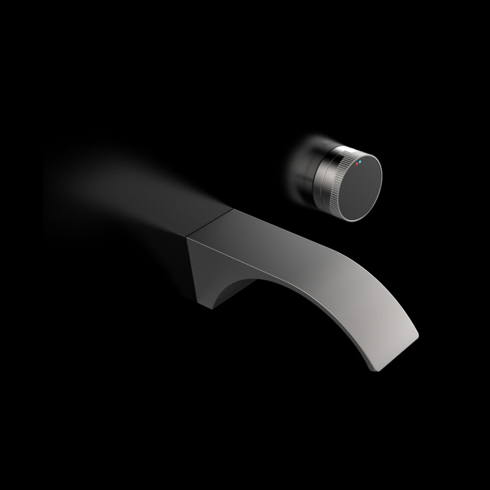 Tran Series 1LQ290103 Elegant Brass Wash Basin Faucet Wall Mounted Two Holes Bathroom Sink Mixer Tap Brushed Gold 