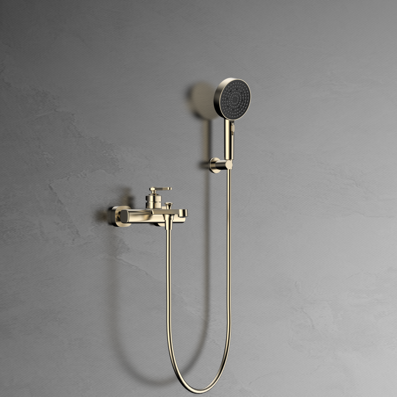 Laosi Series 1LU060401 Brass Bathroom Fixture Set Bath Faucet and Tub Shower Handle Mixer Black