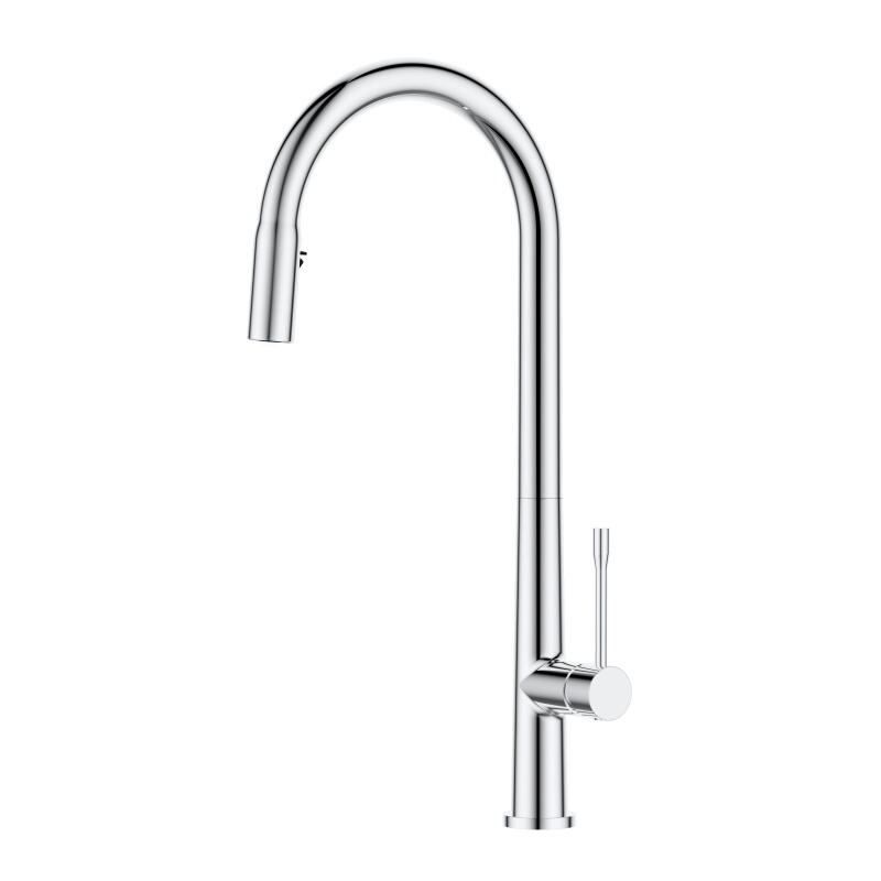 1LG050206 Wholesale Single Handle Brass Tap with Pull Down Sprayer and Flexible for Kitchen Sink Brushed Gold