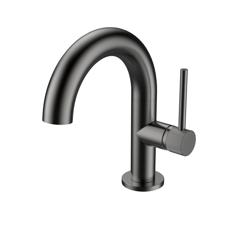 NewCool Series 1LN740107 European Style Brass Single Handle Bathroom Faucet with Deck Mounted Mixer Tap Gun Grey 
