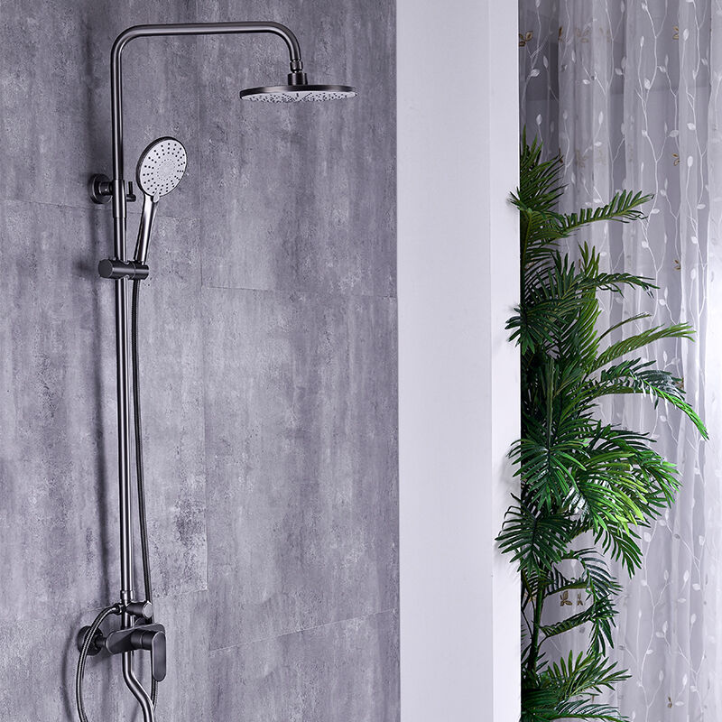 LE680301 High-Quality Wall Mounted Brass Rain Shower Mixer Faucet Set for Modern Bathroom Chrome